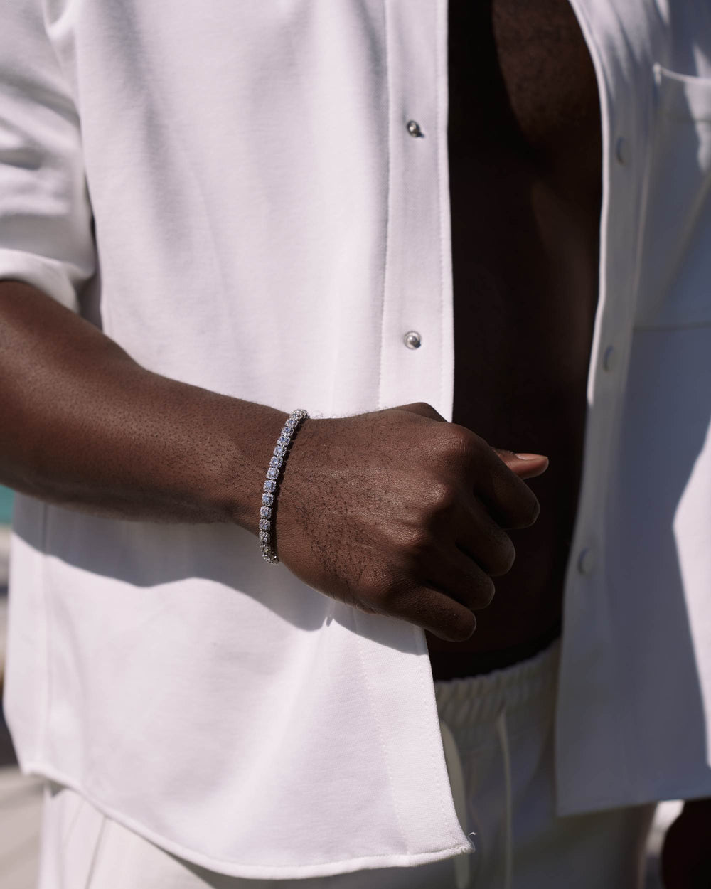 6MM Clustered VVS Tennis Bracelet 14K Gold