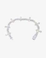 6MM Moissanite Cross Cuban Link Bracelet 14K Gold - White Gold
