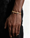 6MM Moissanite Cross Cuban Link Bracelet 14K Gold - Yellow Gold