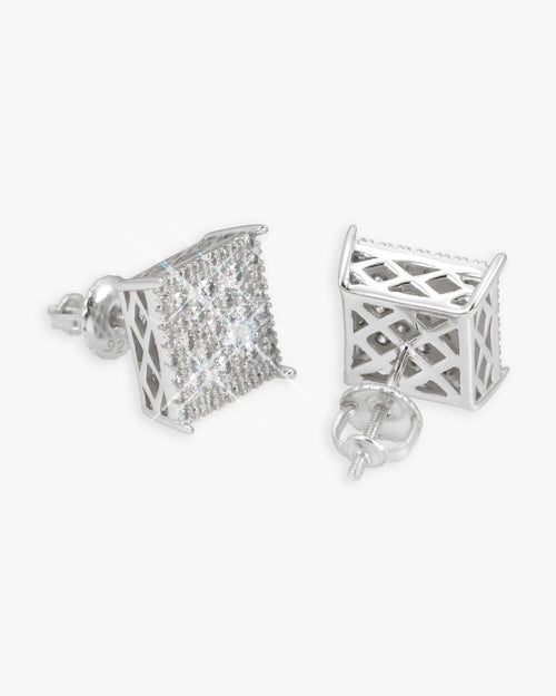 6mm moissanite square cluster earrings 14k icecartel w main one