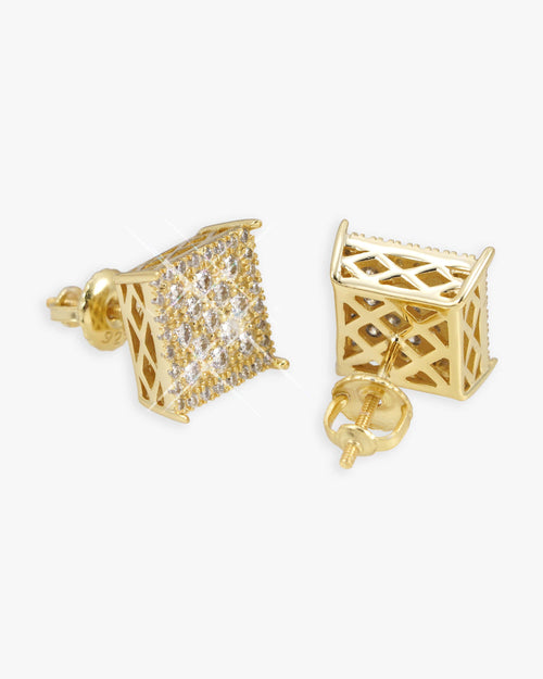 6mm moissanite square cluster earrings 14k icecartel y main one