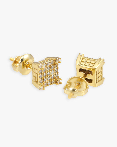 6mm moissanite square cluster earrings 14k icecartel y main