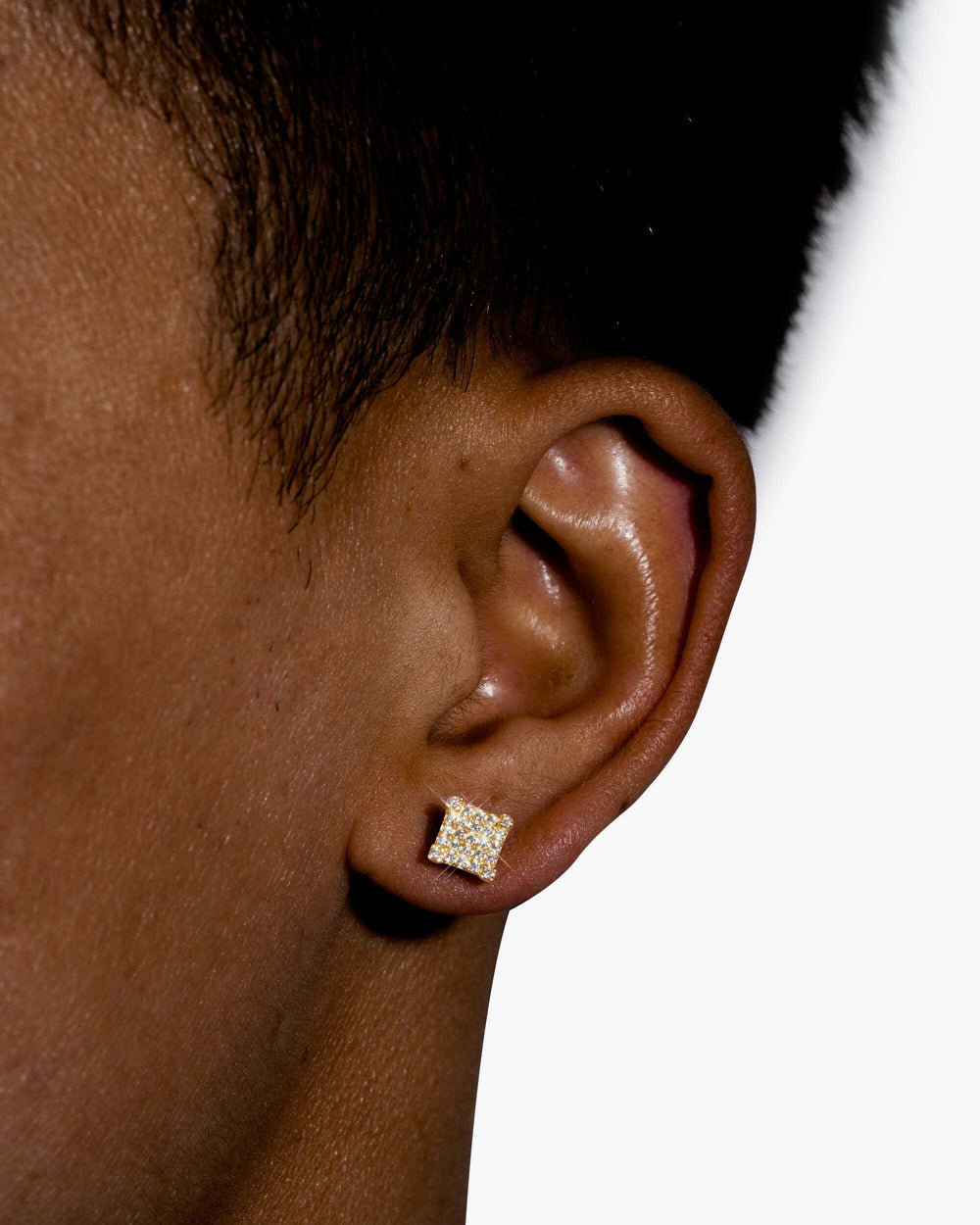 6mm moissanite square cluster earrings 14k icecartel y model