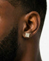 9MM Moissanite Square Earrings 14K Gold - Yellow Gold