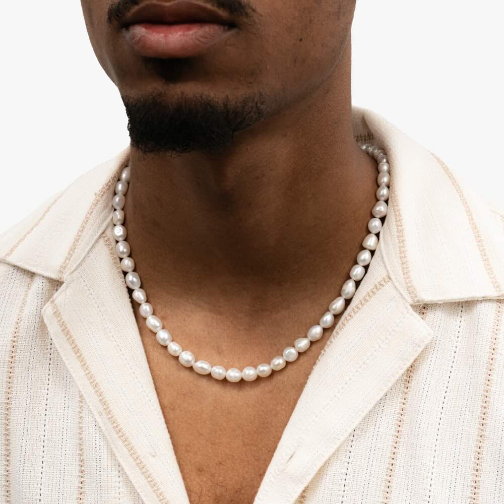 6mm oval pearl necklace model