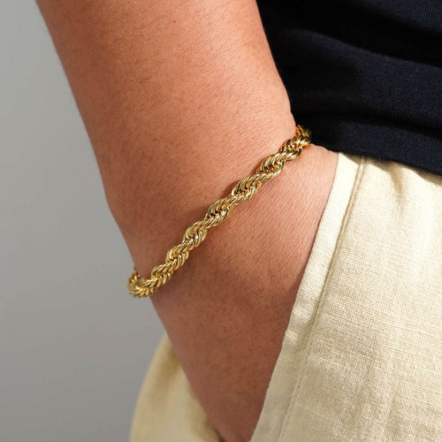6mm rope bracelet 14k yellow gold icecartel model