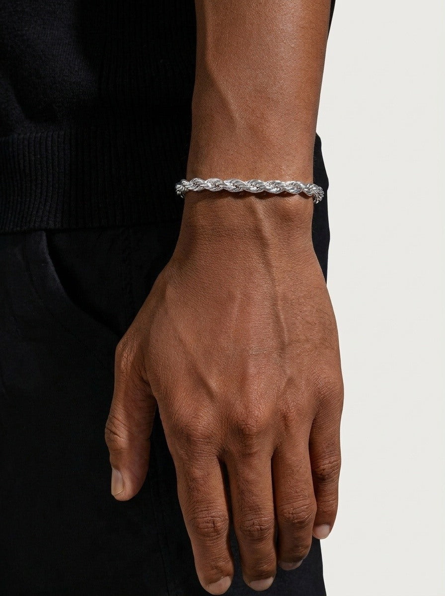 6mm rope bracelet silver icecartel model newest