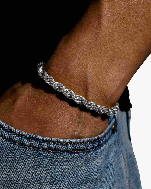 6mm rope bracelet silver icecartel model