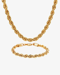 6mm rope chain and bracelet bundle 14k gold px