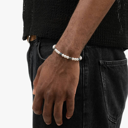 6mm semi black pearl bracelet model