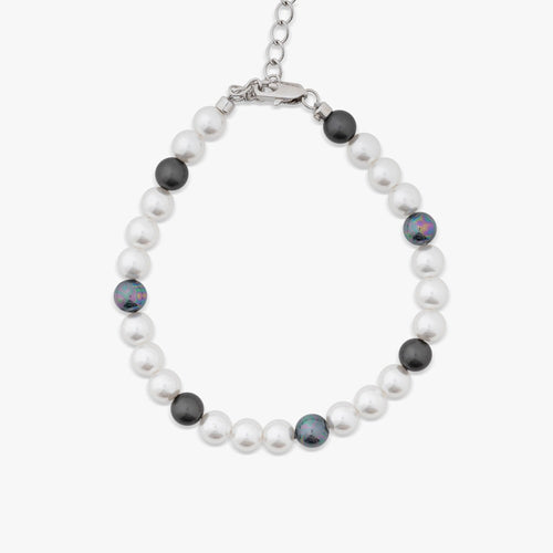 Bracelet de perles semi noires 6mm