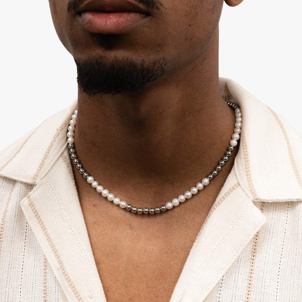 6MM Semi Metal Pearl Necklace