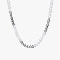 6mm semi metal pearl necklace