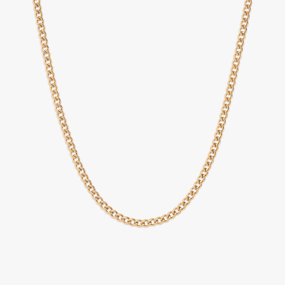 6mm solid gold cuban link chain