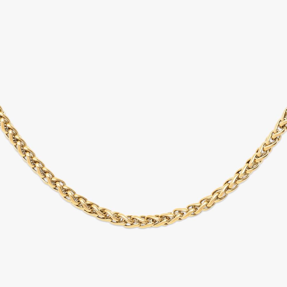 6mm solid gold wheat link chain