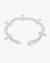 6MM VVS Cross Cuban Link Bracelet 14K Gold - White Gold