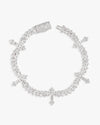 6MM VVS Cross Cuban Link Bracelet 14K Gold - White Gold