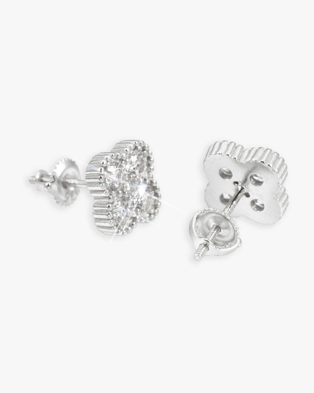 6mm vvs four leaf earrings 14k gold icecartel main image