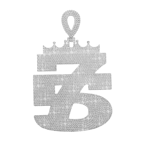 "75" Custom Moissanite Pendant 14K Gold 1