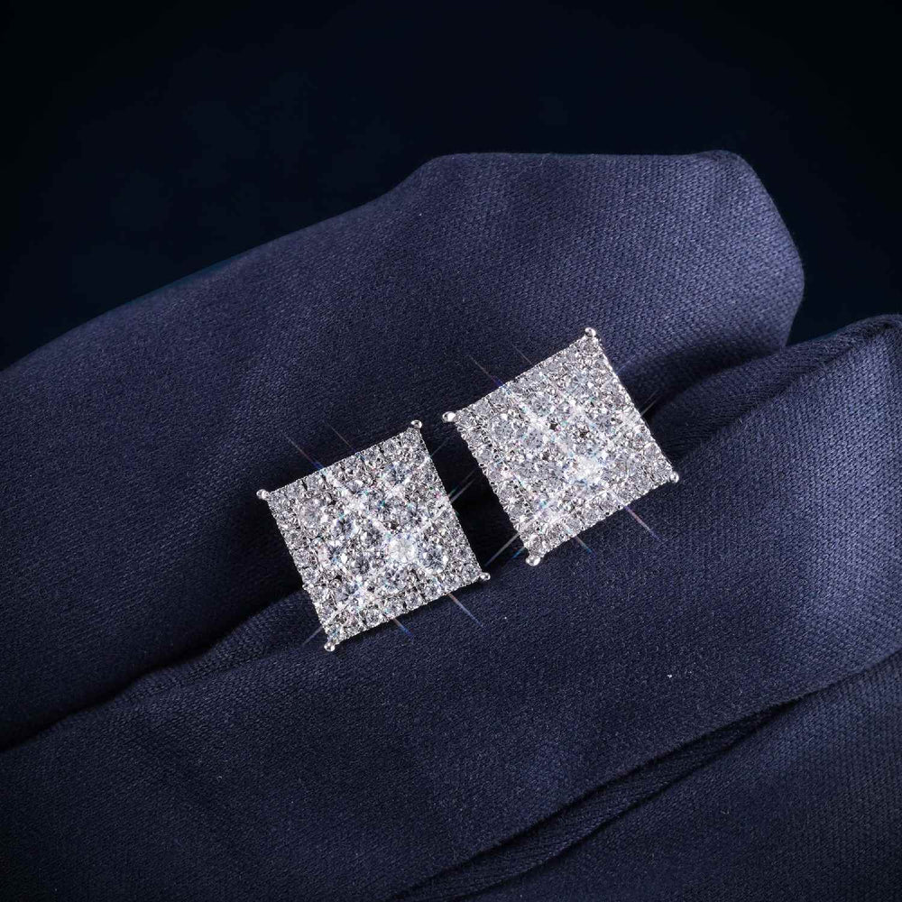 7MM VVS Square Pointer Earrings 14K Gold hand icecartel