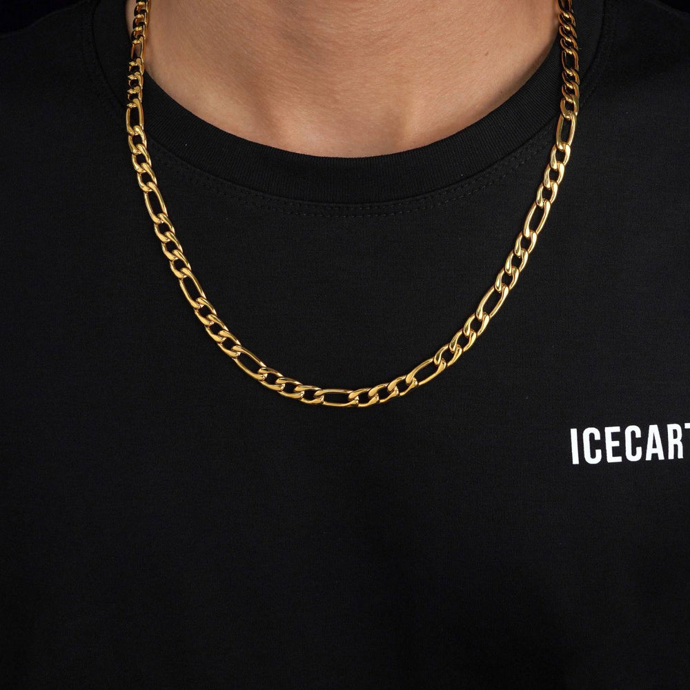 7mm Figaro chain 14k yellow gold icecartel model