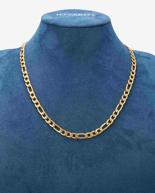 7mm Figaro chain 14k yellow gold icecartel new display