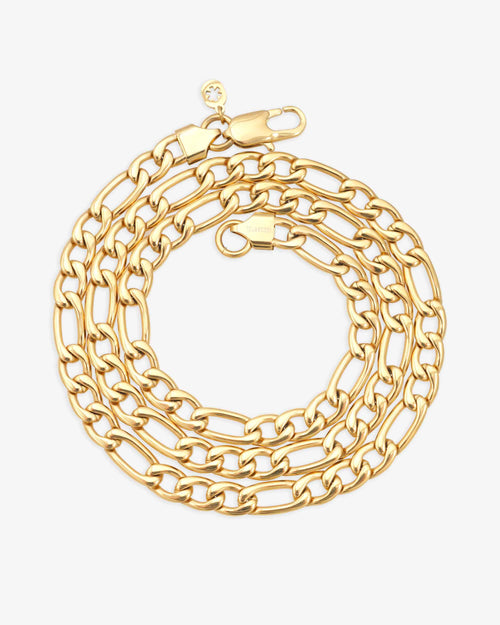 7mm Figaro chain 14k yellow gold icecartel new top