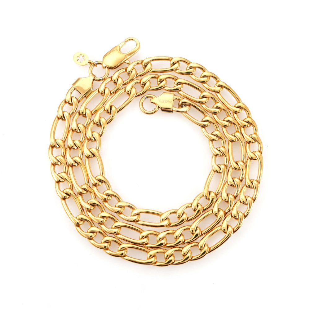 7mm Figaro chain 14k yellow gold icecartel up