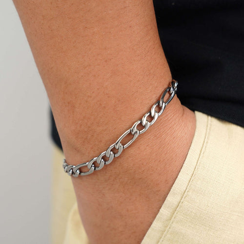 7mm figaro bracelet 14k white gold icecartel model