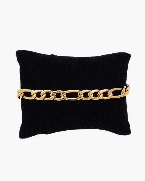 7mm figaro bracelet 14k yellow gold icecartel display new