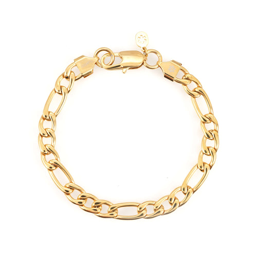 7mm figaro bracelet 14k yellow gold icecartel main