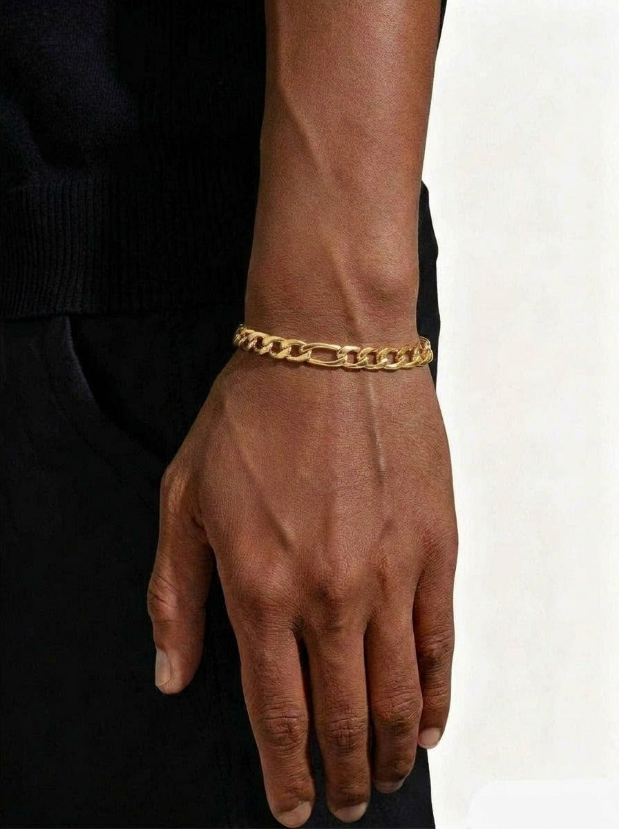 7mm figaro bracelet 14k yellow gold icecartel model new