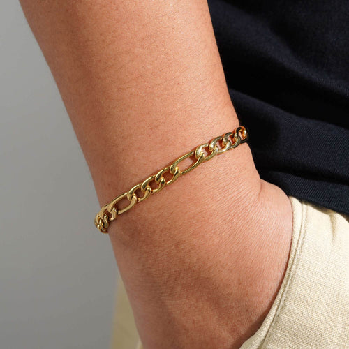 7mm figaro bracelet 14k yellow gold icecartel model
