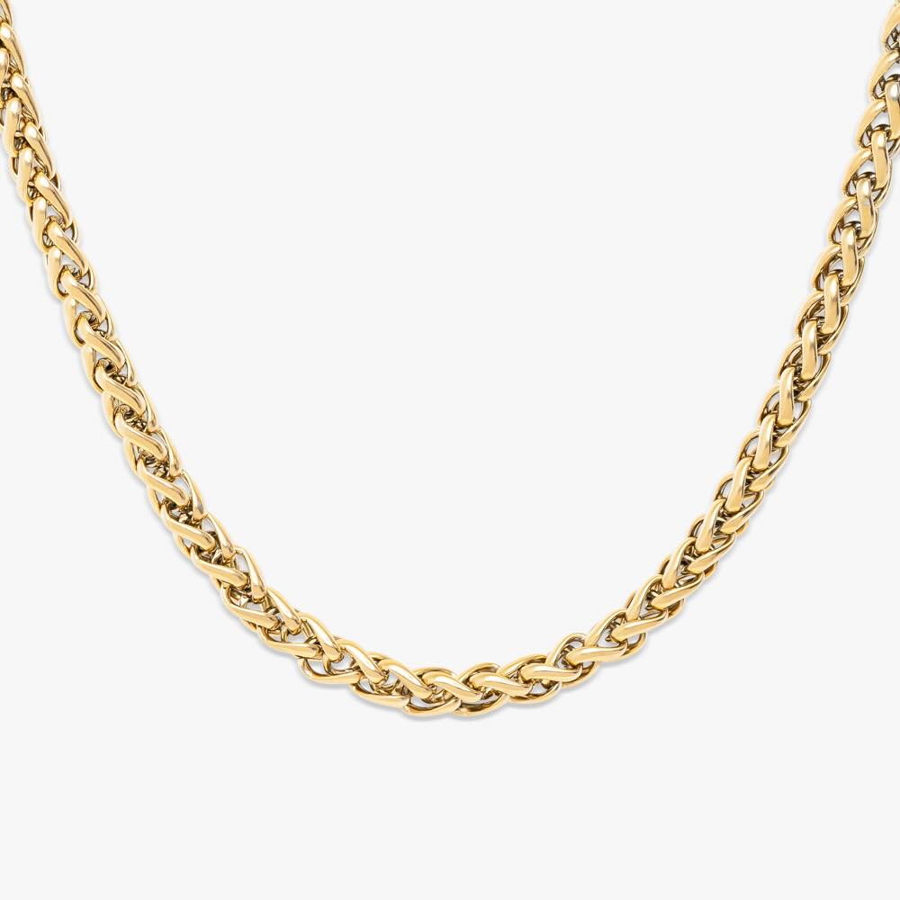 7mm solid gold wheat link chain