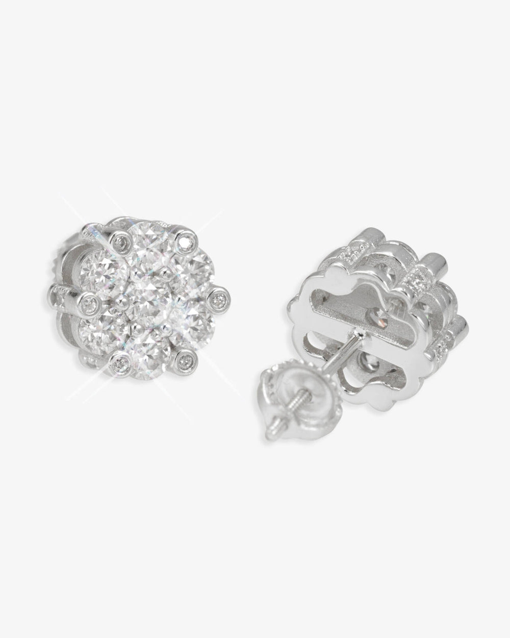7mm vvs flower cluster earrings 14k gold icecartel main front