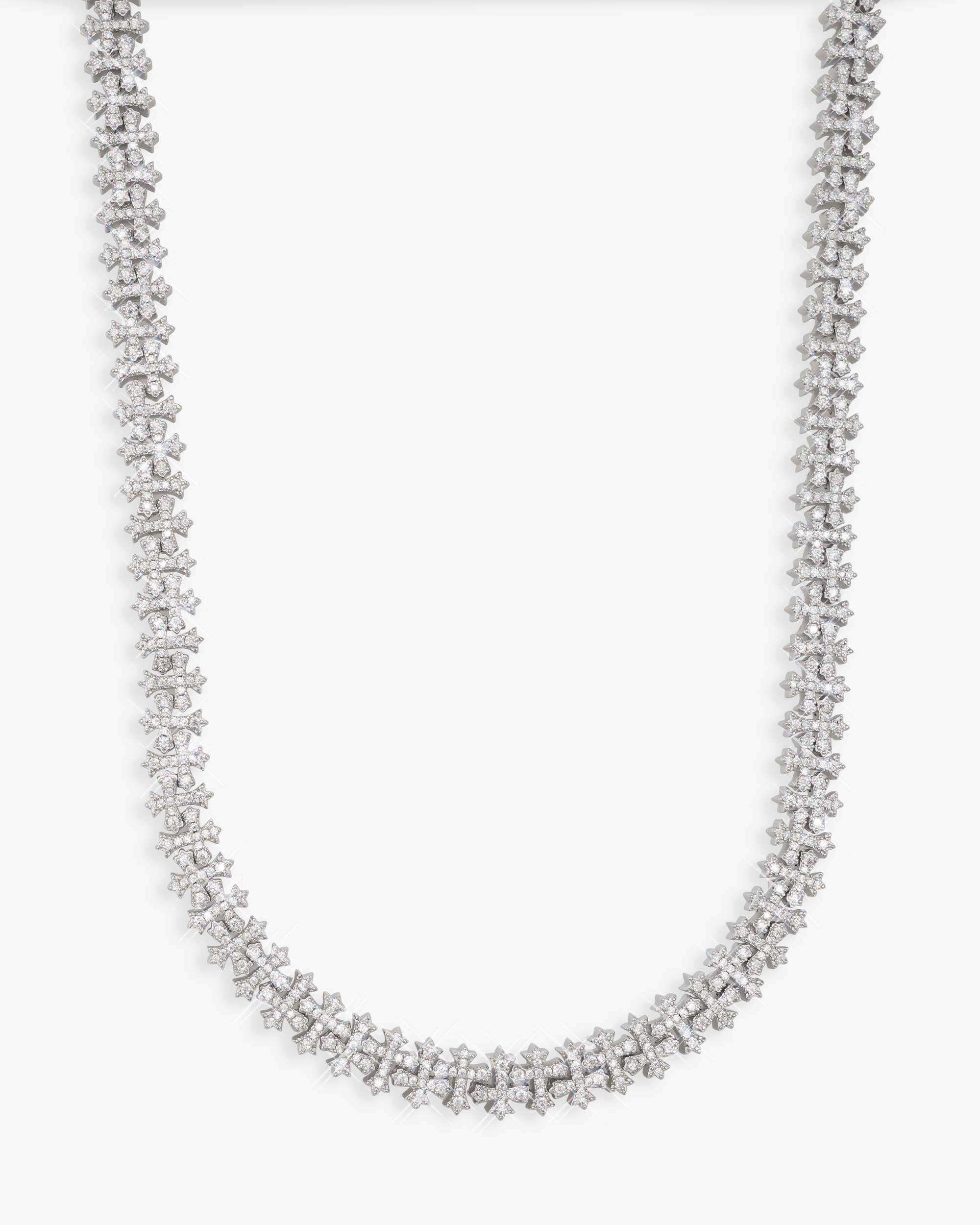 8.5MM Iced Out Cross Link Chain 14K Gold - IceCartel™
