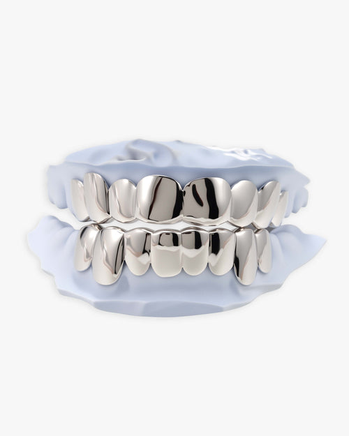 8 on 8 deep cut white gold grillz first main