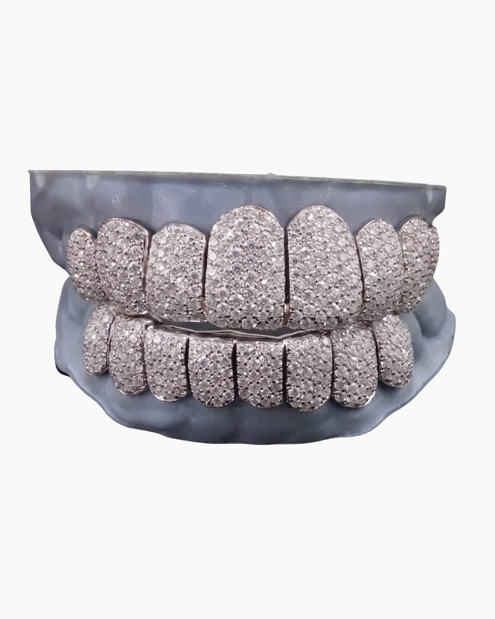 Rose Gold Perm Cut Custom Diamond Grillz 14K Gold - White Gold