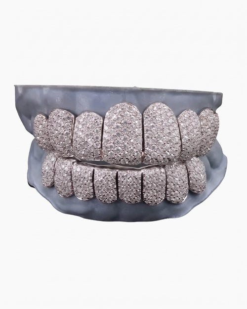 8 on 8 perm cut custom diamond grillz front icecartel px white main