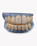 Rose Gold Perm Cut Custom Diamond Grillz 14K Gold - Yellow Gold