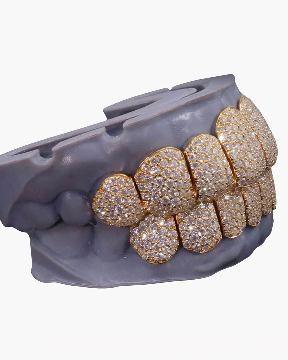 Rose Gold Perm Cut Custom Diamond Grillz 14K Gold - Yellow Gold