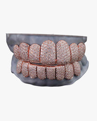 8 on 8 perm cut custom diamond grillz rose gold front icecartel px