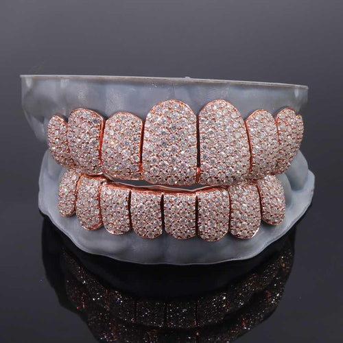 Rose Gold Perm Cut Custom Diamond Grillz front