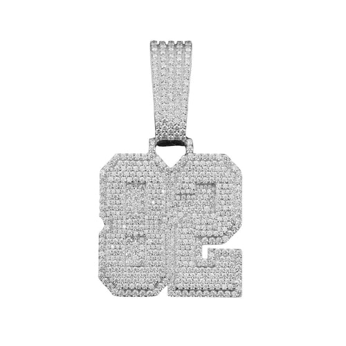 "82" Custom Moissanite Pendant 14k Gold 1