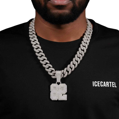 "82" Custom Moissanite Pendant 14k Gold model