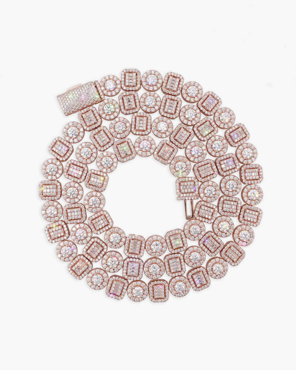 8.5MM Moissanite Mixed Cut Chain - Rose Gold