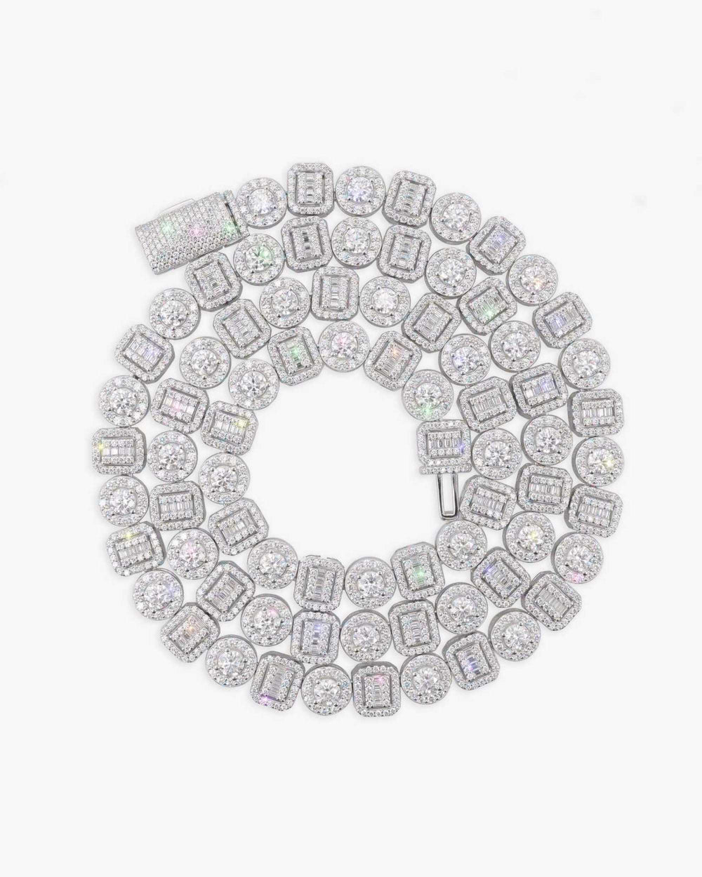 8.5MM Moissanite Mixed Cut Chain - White Gold
