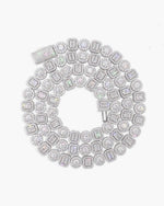 8.5MM Moissanite Mixed Cut Chain - White Gold
