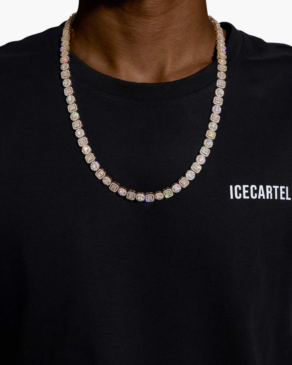 8.5MM Moissanite Mixed Cut Chain - Yellow Gold