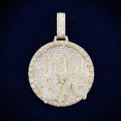876 Custom Moissanite Circle Pendant 14K Gold icecartel main